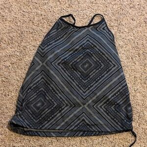 Fabletics Black and Gray Geometric Tank Top